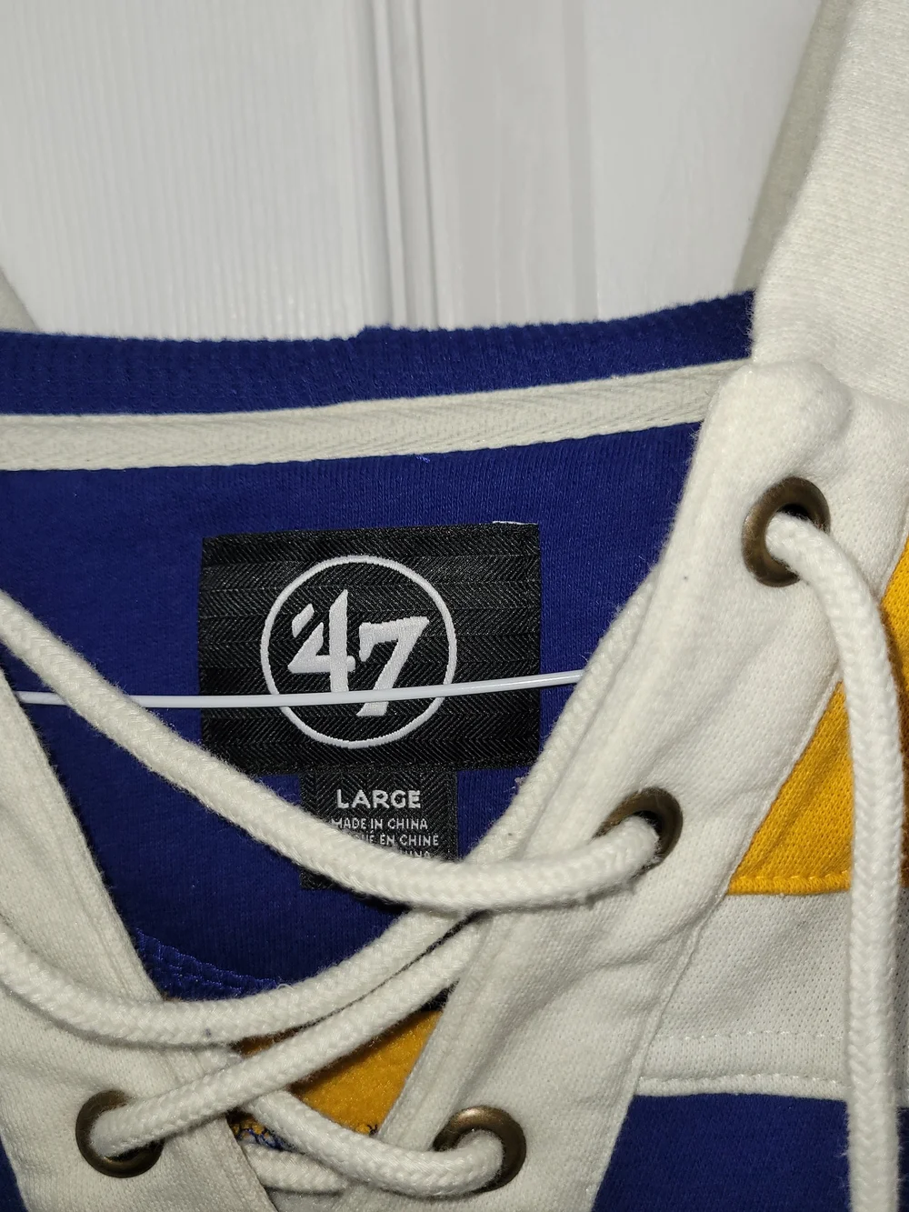 47 Brand St. Louis Blues Hooded Hockey Sweater - Royal Blue & Yellow Size L